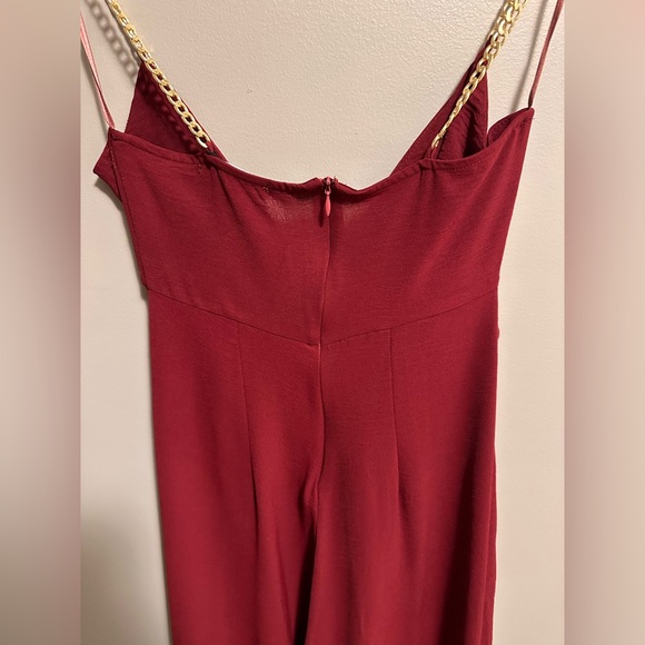 Red romper with gold chain straps - Picture 8 of 14